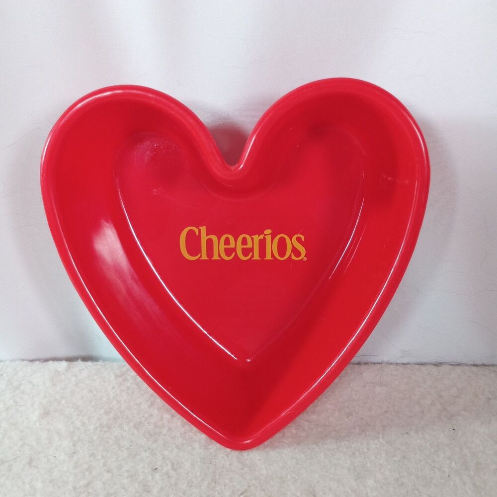Vintage 2001 Cheerios Heart Bowl Red General Mills Promo Cereal Advertising